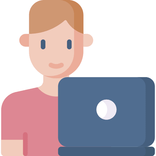 Online learning student laptop computer icon