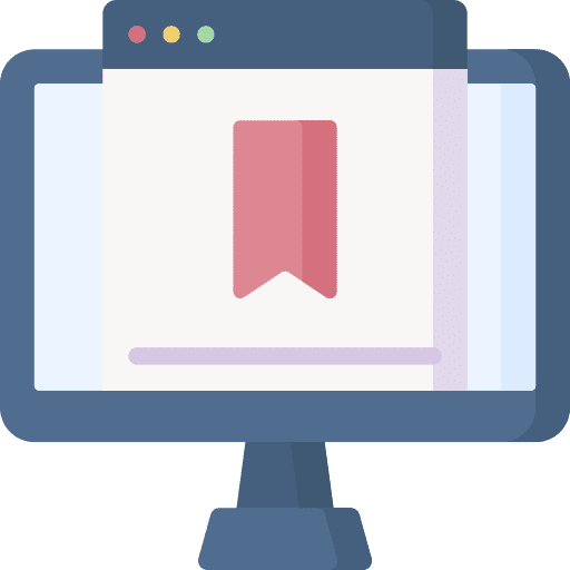 Bookmark reading elearning laptop computer icon