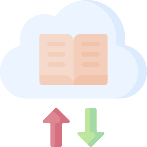 Cloud storage elearning online learning transfer icon
