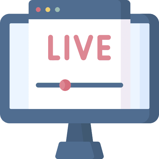 Live streaming music and multimedia browser website icon