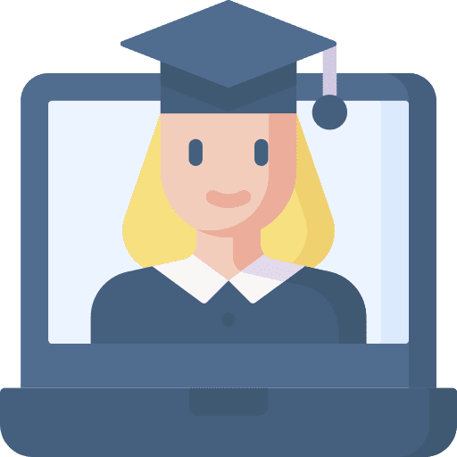 Graduate online girl people icon