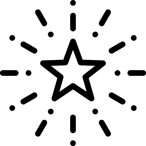 Star shapes and symbols spark star icon