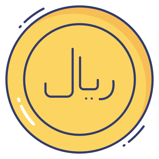 Riyal riyal coin money icon