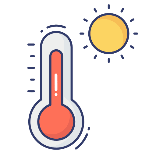Thermometer hot temperature warm icon