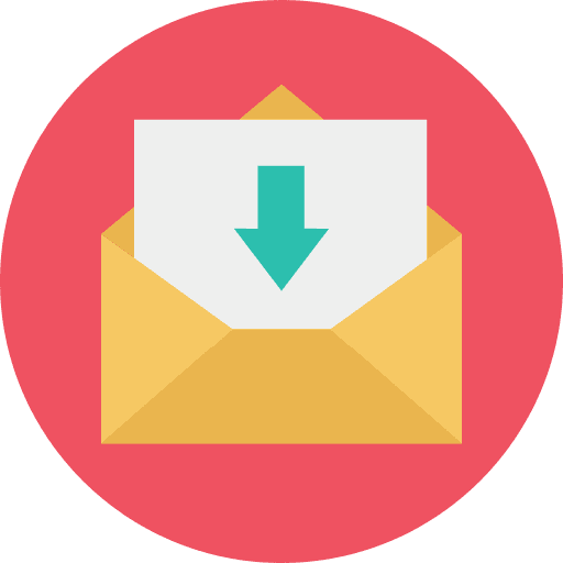 Receive mail down arrow email dm icon