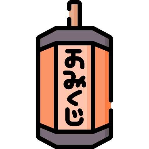 Omikuji cultures lantern fortune icon
