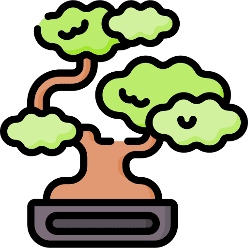 Bonsai tree nature plant pot icon