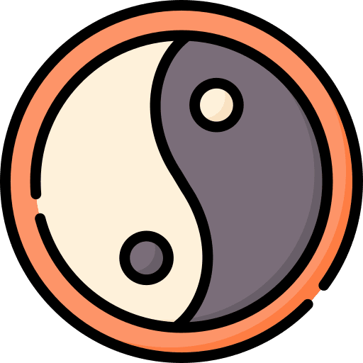 Yin yang shapes and symbols philosophy religion icon