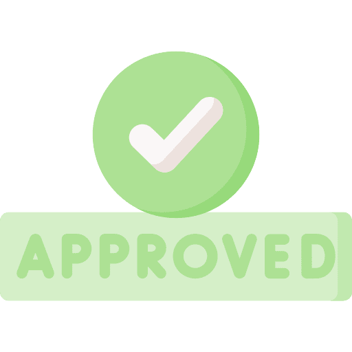 Approved accept magnifying glass shipping and delivery icon