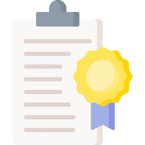 Policy badge certificate clipboard icon