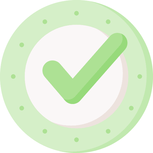 Quality control check circle v ui icon