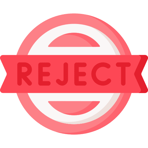 Reject quality control shipping and delivery reject icon