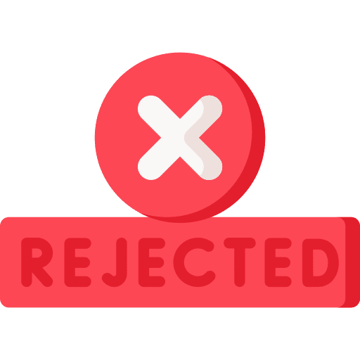 Rejected rejected signal quality control icon