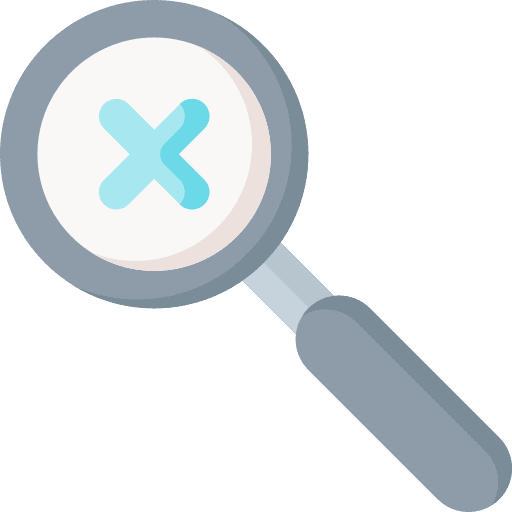 Bad magnifying glass loupe bad icon