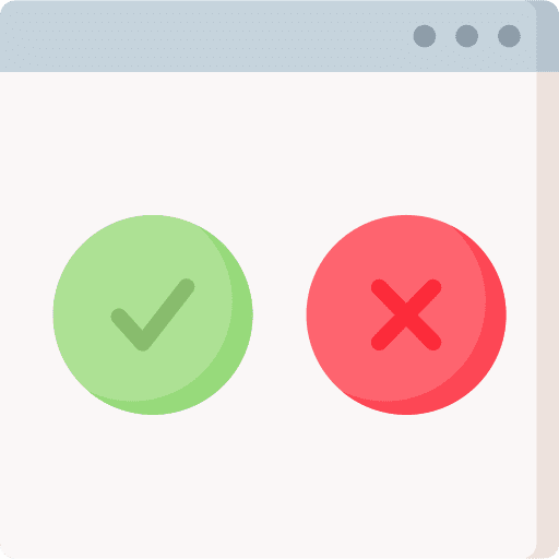 Quality control survey correction check mark icon