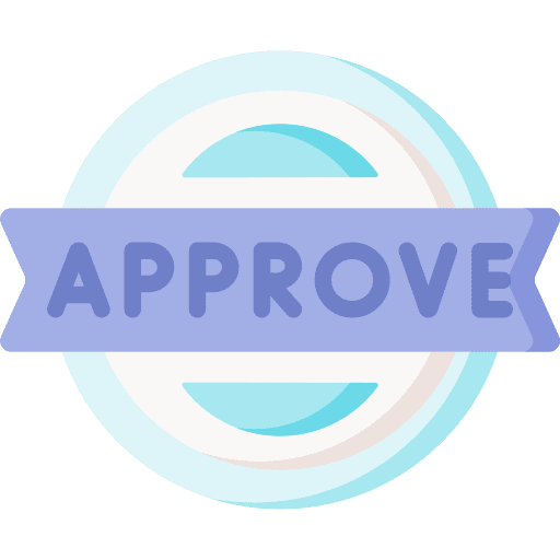 Approve quality control stamp approval icon
