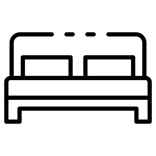 Double bed furniture and household comfortable bedroom icon