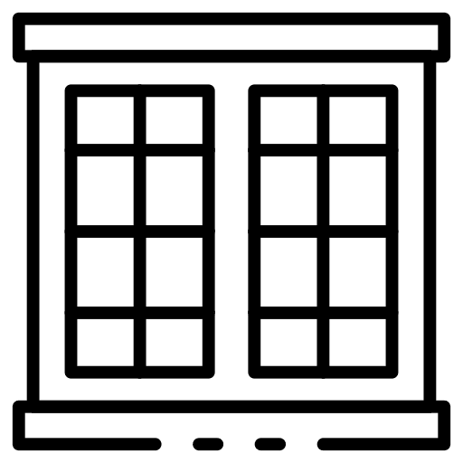 Cupboard furniture and household window cabinet icon