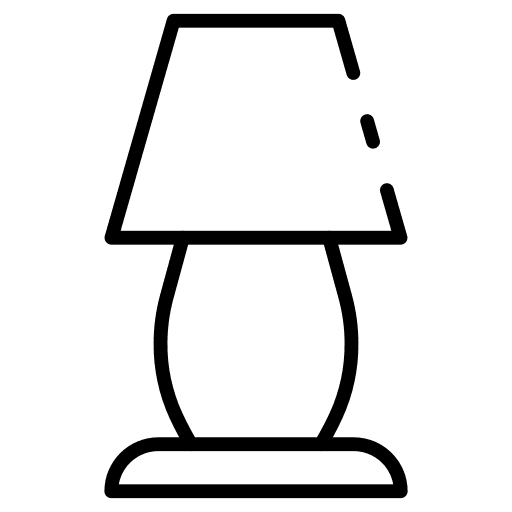 Desk lamp electronics furniture and household light icon