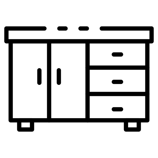 Chest of drawers cabinet interior design furniture and household icon