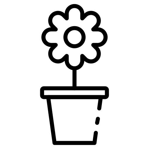 Flower pot botanical flower pot farming and gardening icon