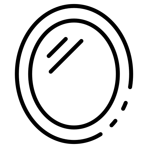 Mirror beauty reflection oval icon