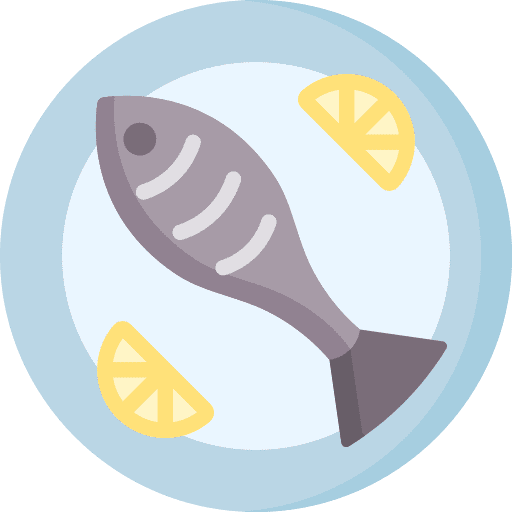 Fish healthy food seafood food and restaurant icon