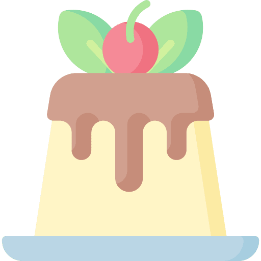 Pudding dessert sweet cherry icon