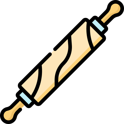 Rolling pin cooking food and restaurant rolling pin icon