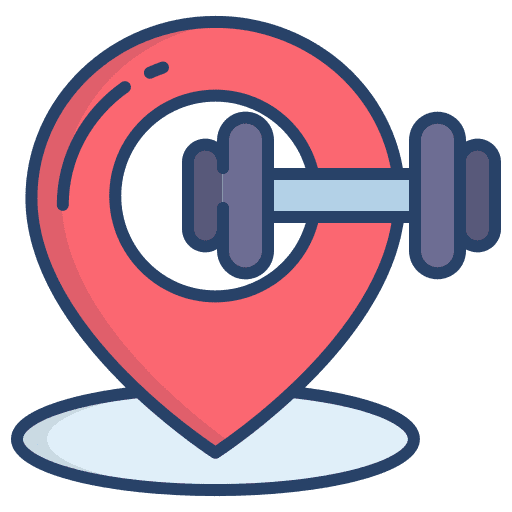 Location gym location sports and competition icon