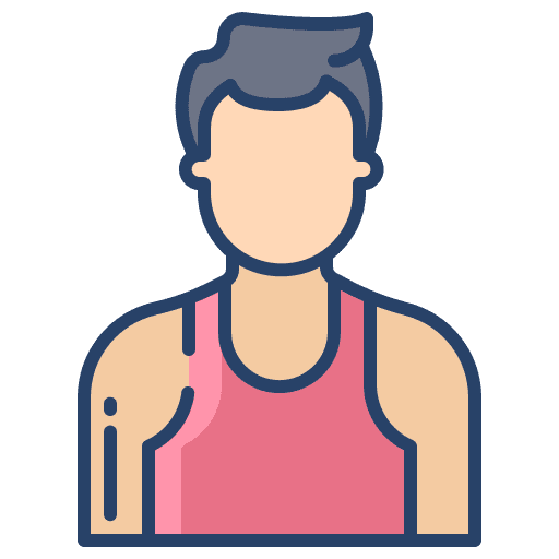 Sportsman training gym runner icon