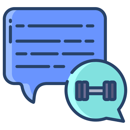 Chat communication dumbbell conversation icon