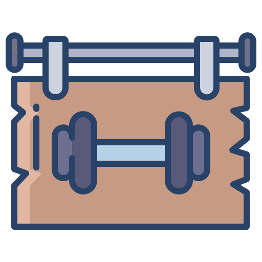 Signboard gym sign hanging icon
