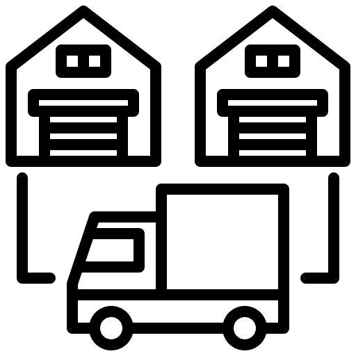 Distribution shipping and delivery logistics mover truck icon