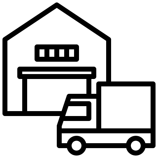 Truck transport warehouse cargo mover icon