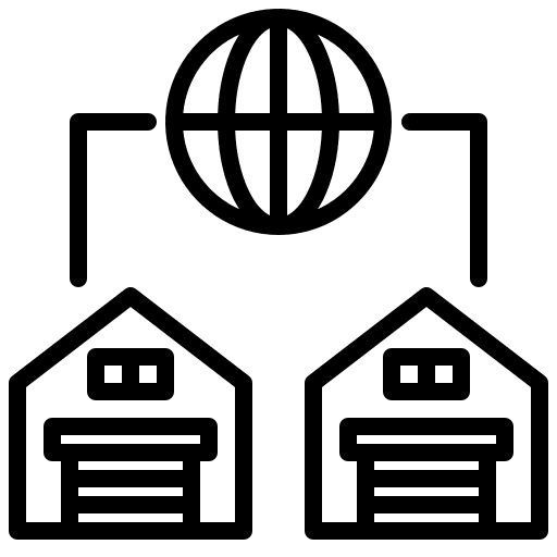 Warehouse storage international delivery icon