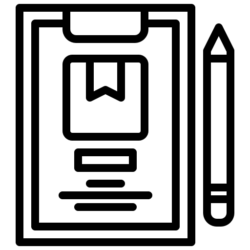 Clipboard box production order icon