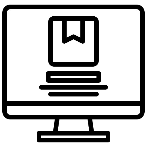 Computer box product distribution icon