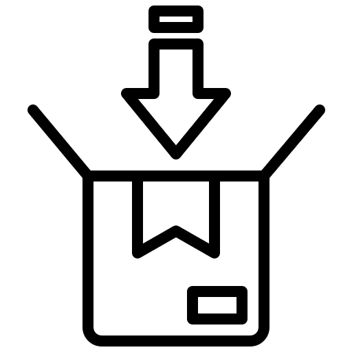 Import box shipping and delivery architecture icon
