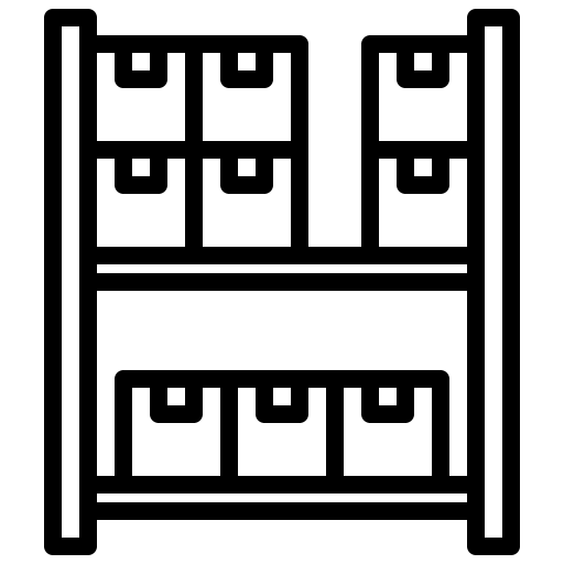 Shelf bulk box storage icon