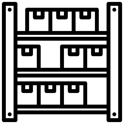 Shelf data warehouse shelf box icon