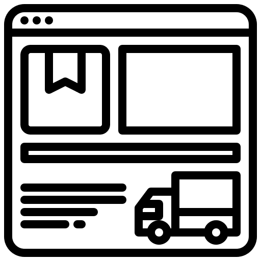 Website shipping and delivery web page website icon