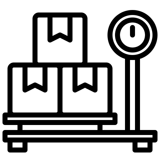 Weight container package shipping and delivery icon