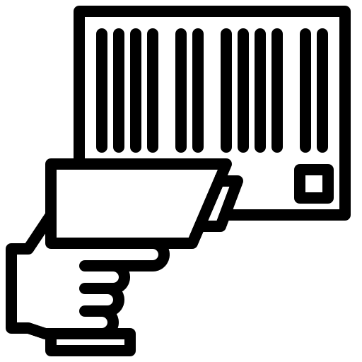 Barcode scan code parcel shipping and delivery icon