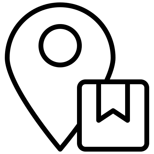 Pin box map location pin icon