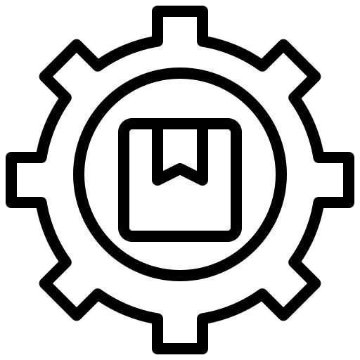 Settings production gear shipping and delivery icon