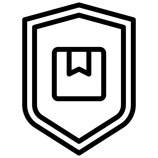 Shield security safe delivery box icon