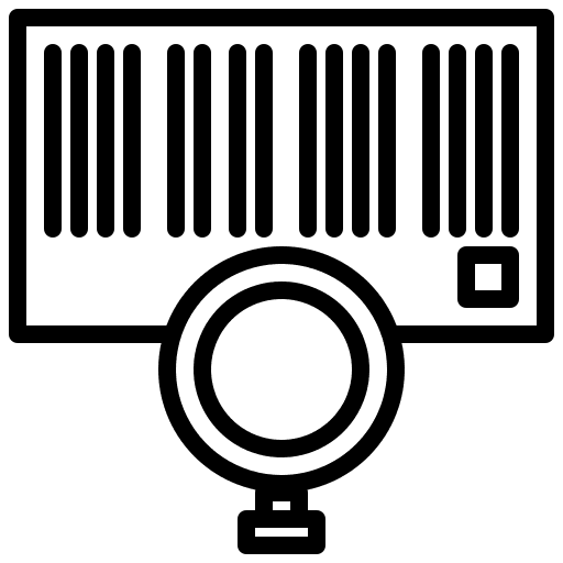 Barcode search shipping magnifying glass icon
