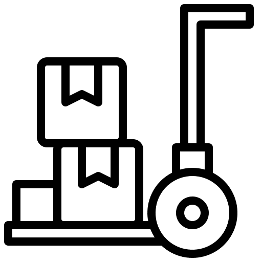 Trolley shipping and delivery transport trolley icon