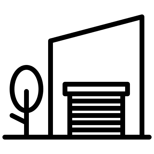 Warehouse closed garage building icon